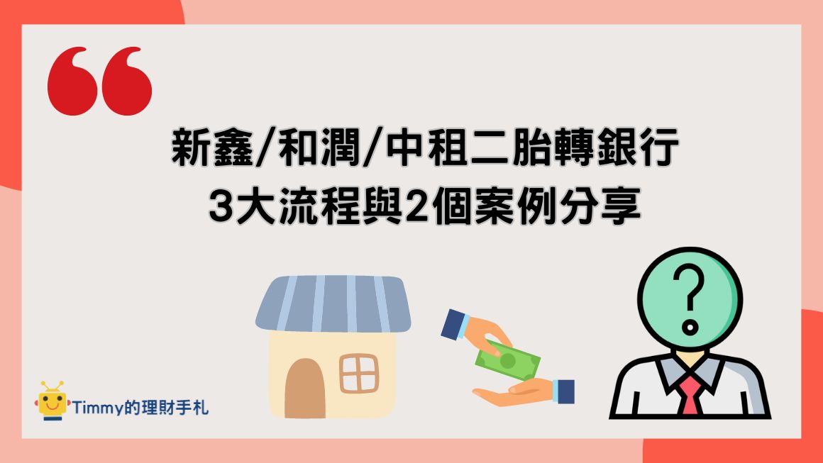 新鑫/和潤/中租二胎轉銀行 3大流程與2個案例分享